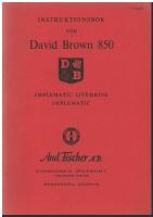 Instruktionsbok David Brown 850 Implematic Livedrive Implematic