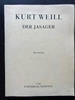 Der Jasager. Schuloper in zwei Akten. Nach dem japanischen St&uuml;ck Taniko von Bert Brecht. Klavierauszug