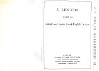 A lexicon , abridged from Liddels and Scott&acute;s Greek-English lexicon