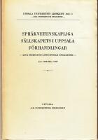 Spr&aring;kvetenskapliga s&auml;lskapets i Uppsala f&ouml;rhandlingar -ACTA Societatis Linguisticae Upsaliensis- Jan. 1958-Dec 1960