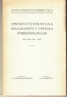 Uppsala Universitetets &Aring;rsskrift 1948:13 Spr&aring;kvetenskapliga s&auml;llskapets i Uppsala f&ouml;rhandlingar Jan 1946 - Dec 1948