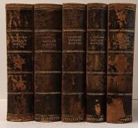 Samlade skrifter af Carl Michael Bellman utgifna af Joh. Gabr. Carl&eacute;n., I-IV + Musik till Carl Michael Bellmans samlade skrifter, efter den traditionella behandlingen arrangerad af J.A. Josephson (5 volymer)