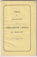 Text till konserterna vid jubelfesten i Upsala den 7 september 1877.