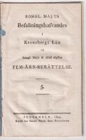 Kongl. maj:ts befallningshafvandes i Kronobergs l&auml;n till kongl. maj:t &aring;r 1828 afgifne fem-&aring;rs-ber&auml;ttelse. 5.