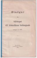 Stadgar f&ouml;r S&auml;llskapet till Arbetsflitens befr&auml;mjande antagna &aring;r 1887.