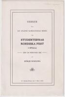 Verser till de aflidna kamraternas minne vid Studenternas nordiska fest i Upsala den 28 februari 1882. Ur Upsala-Posten den 1 mars 1882.