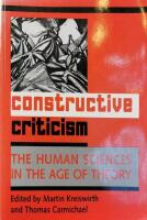 Constructive Criticism: the Human Sciences in the Age of Theory