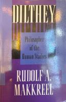Dilthey Philosopher of the Human Studies