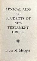 Lexical Aids for Students of New Testament Greek