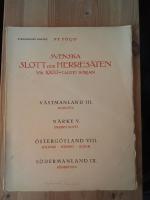 Svenska slott och herres&auml;ten vid 1900-talets b&ouml;rjan V&auml;stmanland Tredje h&auml;ftet M&aring;lhammar, G&auml;ddeholm,  J&auml;ders bruk. Tionde h&auml;ftet: J&auml;ders bruk, Wirsbo, Kohlswa, Fyrtiofemte h&auml;ftet: V&auml;stmanland III. Kohlswa  N&auml;rke V. &Ouml;rebro slott &Ouml;sterg&ouml;tland VIII. Hyllinge, S&ouml;der&ouml;, Gusum S&ouml;dermanland IX. S&ouml;dertuna