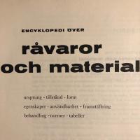 Encyklopedi &ouml;ver R&aring;varor och Material - Alfabetiskt uppslagsverk: ursprung, tillst&aring;nd, form, egenskaper, anv&auml;ndbarhet, framst&auml;llning, behandling, normer, tabeller.