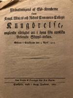 Upphittade ankare:  Kongl. Maj:ts...Kung&ouml;relse ang&aring;ende r&auml;ttighet att i &ouml;pna sj&ouml;n uppfiska f&ouml;rlorade Skepps-ankare