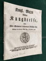 Br&auml;nnvin 1700-tal: Kongl. Maj:ts N&aring;diga Kung&ouml;relse huru med Br&auml;nwins-br&auml;nningen f&ouml;rh&aring;llas skal. 