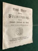 F&aring;ngtransport 1700-tal: Kongl. Maj:ts n&aring;diga F&ouml;rordning ang&aring;ende F&aring;ngars forslande och W&aring;rd. 