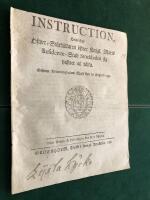 &Ouml;verst&aring;th&aring;llaren Stockholm: Instruction hwarefter &Ouml;fwer-St&aring;th&aring;llaren &ouml;fwer Kongl. Maj:ts Residence-Stad Stockholm sig hafwer at r&auml;tta. 