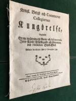 H&auml;llefors bruk 1700-tal: Kongl. Bergs-coleggi Kung&ouml;relse ang&aring;ende en ny inr&auml;ttning til Gutne och Adoucerade Jern-K&auml;rils f&ouml;rf&auml;rdigande och f&ouml;rtenning wid Hellefors Stycke-Bruk. 