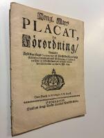 Tryck fr&aring;n Karl XI:s tid:  Placat och F&ouml;rordning ang&aring;ende &aring;tskillige slags sortementer af L&auml;rfft...