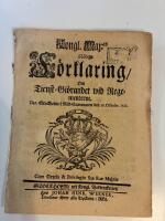 Soldat 1600-1700-tal: F&ouml;rklaring om tinestgi&ouml;randet wid Regementerne