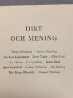 Dikt och mening, FIB:s lyrikklubbs &aring;rsbok 1954
