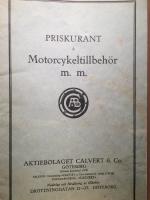 Priskurant &aring; motorcykeltillbeh&auml;r m.m.. Aktiebolaget Calvert & co, G&ouml;teborg