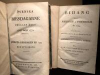 Svenska riksdagarne imellan &aring;ren 1719 och 1772. F&ouml;rsta riksdagen &aring;r 1719 med ett bihang / Bihang till riksdagen i Stockholm &aring;r 1719, inneh&aring;llande protocoller och handlingar h&ouml;rande till actionen emot baron v. G&ouml;rtz. Med sak- och namn-register &ouml;fver hela verket