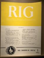Kulturhistoriska tidskriften RIG, h&auml;fte 1,  1963 med "Bersmanstomter och nybyggartomter i Sala"