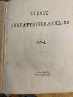 Svensk f&ouml;rfattnings-samling med bihang, 1876