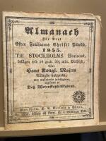 Almanach f&ouml;r &aring;ret efter fr&auml;lsarens Christi f&ouml;delse  1855.  Til Stockholms horizont