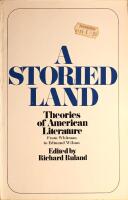 A Storied Land: Theories of American Literature - Volume II