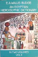 An Egyptian Hieroglyphic Dictionary - Volume II