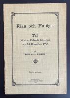 Rika och fattiga. Tal, h&aring;llet &aring; J&ouml;rlanda fattigg&aring;rd den 14 december 1907.