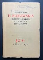 Bukowski - Auktionskatalog / Bukowski 50 &aring;r 1882-1932. Julauktionen 1932. F&ouml;rteckning &ouml;ver &hellip; oljem&aring;lningar, m&ouml;bler, silver, guld &hellip; vapen m.m. som tillh&ouml;rt framlidne landsh&ouml;vdingen Conrad Cedercrantz.