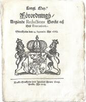 Reduktionsverket 1668 &ndash; Kongl. May.tz F&ouml;rordningh, Ang&aring;ende Reductions Wercket (1668)
