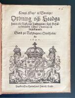 Kongl. may:tz til Swerige, Ordning och Stadga huru alle Rijkzens Inbyggiare sigh f&ouml;rh&aring;lla skole medh Jachter, Diuref&aring;ng och Fugleskiutande. Giord p&aring; Rijkzdagen i Stockholm, &aring;hr 1647.
