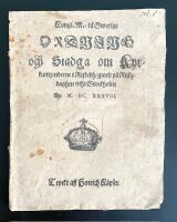 Kongl. M.tz til Swerige Ordning och Stadga om Kyrkiotijenderne i Rijkedh, giord p&aring; Rijkzdaghen vthi Stockholm &Aring;hr M. DC. XXXVIII.