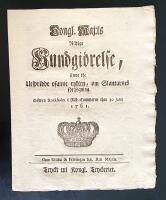 Kongl. Maj:ts N&aring;dige Kundgi&ouml;relse, Emot the Utspridde osanne rykten, om Slantarnes f&ouml;rh&ouml;gning. Gifwen Stockholm i R&aring;d-Cammaren then 30 Junii 1761