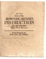 F&ouml;r detta &ouml;fwersten grefwe Eric Brahes instruction f&ouml;r de&szlig; unga son gref Pehr Brahe.