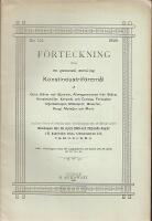 F&ouml;rteckning &ouml;fver en gammalsamling konstindustrif&ouml;rem&aring;l af guld, silfver och bijouteri, allmogesmyckenfr&aring;n Sk&aring;ne, konsmobilier,keramik och curiosa, fornsaker, oljem&aring;lningar, miniatyrer, gravyrer, kongl. medaljer och mynt