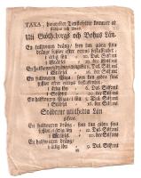 Taxa hwarefter Tienstefolcket kommer at st&auml;djas och l&ouml;nas Uti Gi&ouml;theborgs och Bohus L&auml;n 