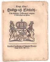 Kongl. May.tz Stadga och F&ouml;rbudh, Om olaglighe Giffterm&aring;hl ang&aring;ende Ridderskapet och Adelen 