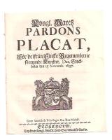 Kongl. May:tz Pardons Placat, F&ouml;r de ifr&aring;n Finske Regementerne f&ouml;rrymde Kneckter 