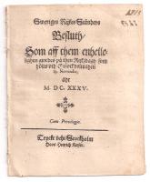 Sweriges Rijkes St&auml;nders Besluth, Som aff them eenhellelighen giordes p&aring; then Rijkzdagh som h&ouml;lts vthi Stockholm then 12. Novembr 