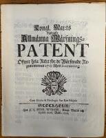 Kongl. Maj:ts Allm&auml;nna W&auml;rfnings-patent &Ouml;ver hela Riket de W&auml;rfwade Regermenternas 1718 Recrutering. 