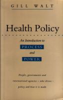 Health policy : an introduction to process and power