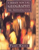 Urban social geography - an introduction