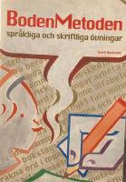 Bodenmetoden : [spr&aring;kliga och skriftliga &ouml;vningar]