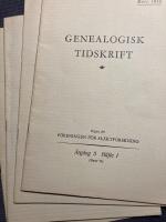 Genealogisk tidskrift 1950. H&auml;fte 1-4