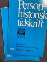 Personhistorisk tidskrift 1974. H&auml;fte 1-4