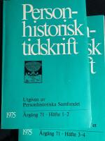 Personhistorisk tidskrift 1975. H&auml;fte 1-4