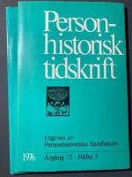 Personhistorisk tidskrift 1976. H&auml;fte 3-4.